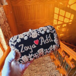 Velevt Embroided clutch