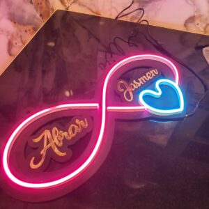 Personalized Infinity & Heart Neon Sign