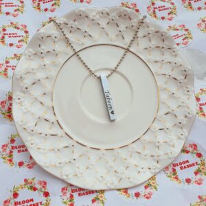 Engraved Vertical Bar Necklaces